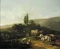 Italian Evening Landscape with Flock and Shepherd(between 1660 and 1670)