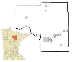 Location of the city of Squaw Lakewithin Itasca County, Minnesota