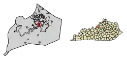 Location of St. Regis Park in Jefferson County, Kentucky