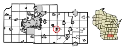Location of Cambridge in Jefferson County, Wisconsin.