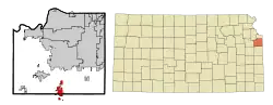 Location within Johnson County and Kansas