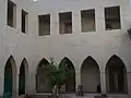 Inside the courtyard of the modern structure