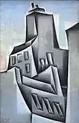 Juan Gris, 1911, Maisons à Paris (Houses in Paris), 1911, oil on canvas, 52.4 x 34.2&nbsp;cm