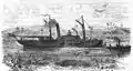 Steamship Welf on exploration of the Jubba River 36&nbsp;m long and smaller boat 9&nbsp;m long