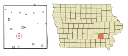 Location of Hayesville, Iowa