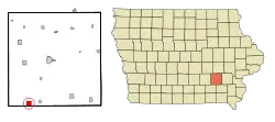 Location of Hedrick, Iowa