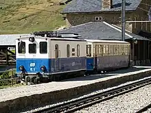 Vall de Núria Rack Railway Station - Old E.1 electric locomotive (Dec. 2006)