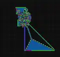 RRLLLRLLLRRR: Creates a filled triangle shape that grows and moves.