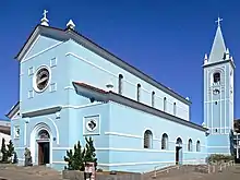 Lateral view and the tower of the Mother Church of Saint Sebastian.