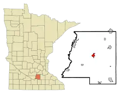Location of Le Centerwithin Le Sueur County and state of Minnesota