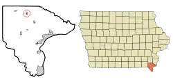 Location of St. Paul, Iowa