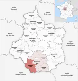 Location within the region Centre-Val de Loire