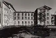 Looking at the start of the South wing from the rear of the building.