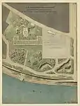 Rendered site plan by Louis-Pierre Baltard