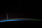 View of the comet from the ISS in Earth orbit22 December 2011