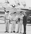 Lieutenant General Joseph J. Nazzaro greeted Under Secretary of the United States Air Force Brockway McMillan during his tenure as Strategic Air Command Vice Commanders-in-Chief at Offutt Air Force, January 17, 1965.