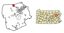 Location of Harveys Lake in Luzerne County, Pennsylvania.