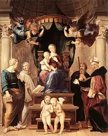 RaphaelMadonna of the Canopy. 276 × 224&nbsp;cm.