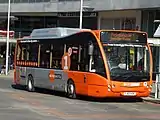 First Greater Manchester Metroshuttle liveried Versa Hybrid at Manchester Piccadilly station in March 2012.