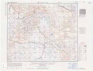 Map including Cuolule Co (labeled as Tsorūl Tso) in southern Pishan County (AMS, 1955)