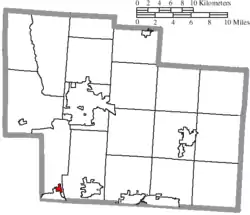 Location of Shawnee Hills in Delaware County