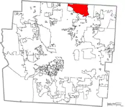 Location of Westerville in Franklin County