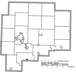 Location of Pleasant City in Guernsey County