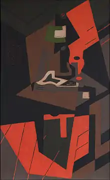 María Blanchard, 1916–18, Still Life with Red Lamp, oil on canvas, 115.6 × 73 cm
