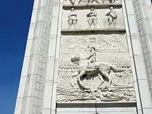 Marshal Zhukov depicted on Victory Memorial facade, Prokhorovka