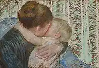 Mary Cassatt, Mother and Child (The Goodnight Hug), 1880, pastel on paper, 42 × 61&nbsp;cm, private collection.