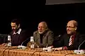 From left to right: Michele Serra, Vittorio Zucconi, and Gramellini at the International Journalism Festival, Perugia, 2010