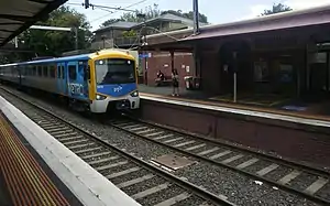 Sandringham bound siemens arriving at Middle Brighton platform 2