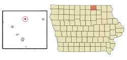 Location of Stacyville, Iowa