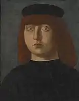 Portrait of a Gentleman, tempera and oil on panel. 31.1 x 24.8 cm. Attributed to the circle of Mocetto.