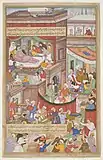 Mughal (Basawan), Birth of Ghazan Khan, from a manuscript of the "Jami'al-Tawarikh" by Rashid al-Din (1247-1318), about 1596