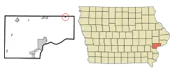 Location of Stockton, Iowa