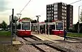 The tram terminus on the first day of service, 2000