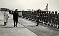 Nicolae Ceauşescu reviewing the company in October 1969.