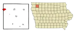 Location of Sheldon, Iowa