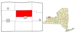 Location in Orleans County and the state of New York.