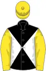 Black and white diabolo, yellow sleeves and cap