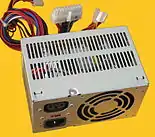PS3 power supply, shorter than ATX, only, 300&nbsp;W maximum (not to be confused with the PlayStation 3)