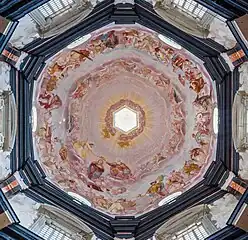 Dome and frescos inside the church