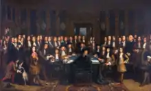 Painting Henri Gascard Signing of the peace treaty between France and Spain 1635–1701