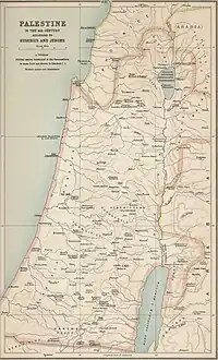 Perea in c.350 CE according to Eusebius and Jerome (map as reconstructed by George Adam Smith, 1915).