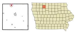 Location of Graettinger, Iowa