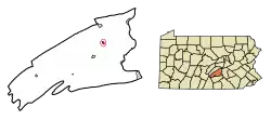 Location of Newport in Perry County, Pennsylvania.