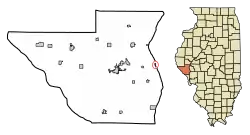 Location of Florence in Pike County, Illinois.