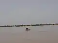 Piroge towards the shore opposite Zébé Marao Cameroon