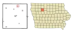 Location of Plover, Iowa